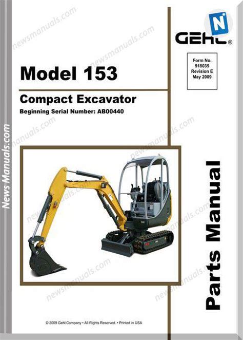 gehl 153 mini excavator specs|gehl part number lookup.